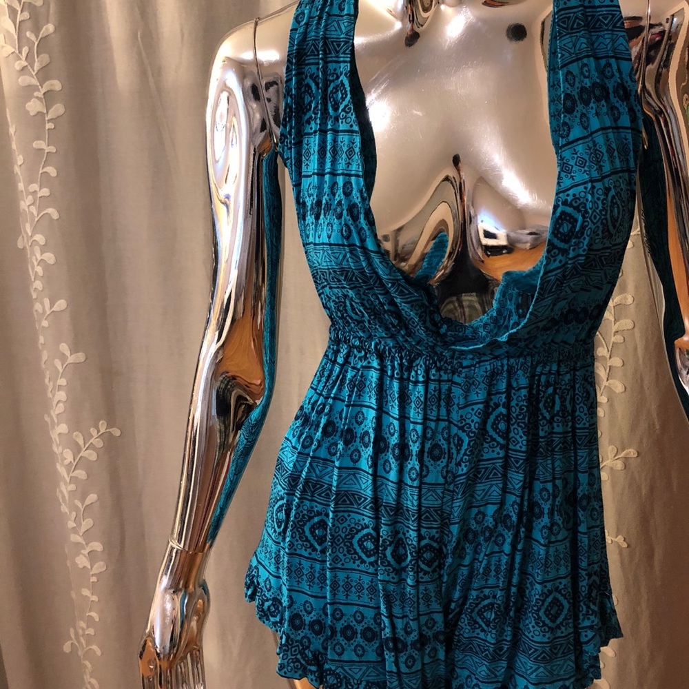 Blue Tribal Pattern Romper